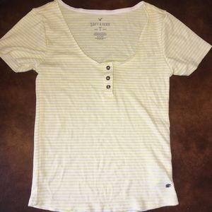 American Eagle Striped Crop Tee